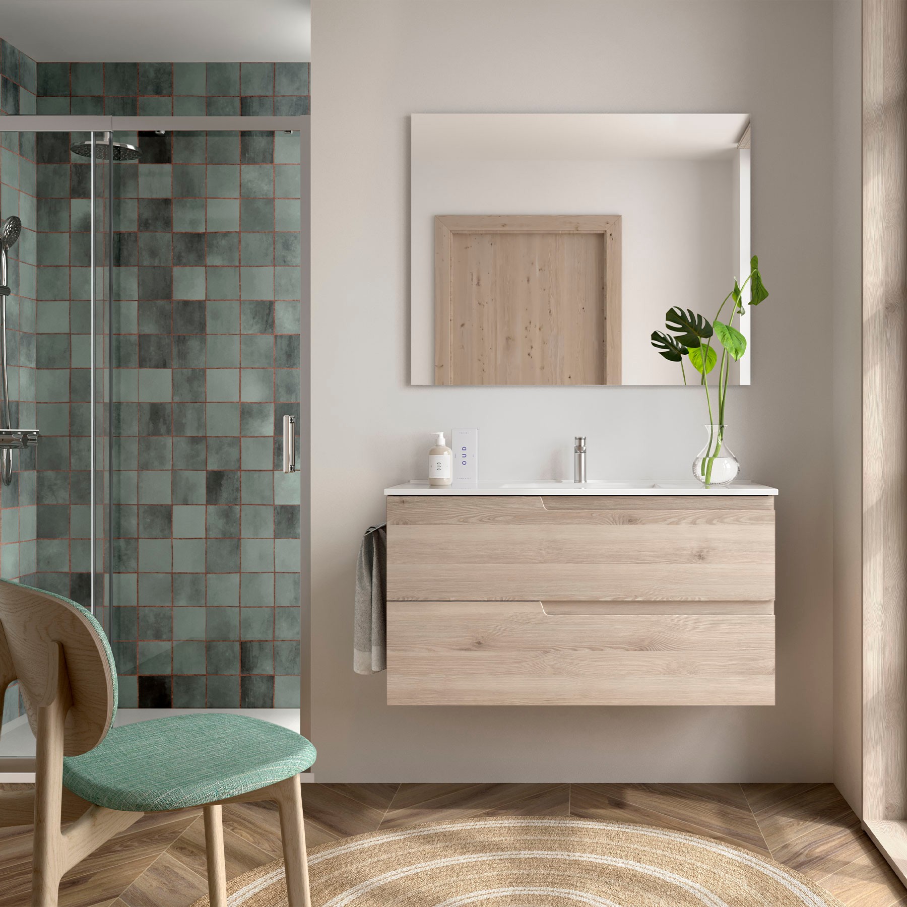 Salgar Vima 1000 Natural, alsószekrény+mosdó, 997x450x540 mm, cikksz.: 113628