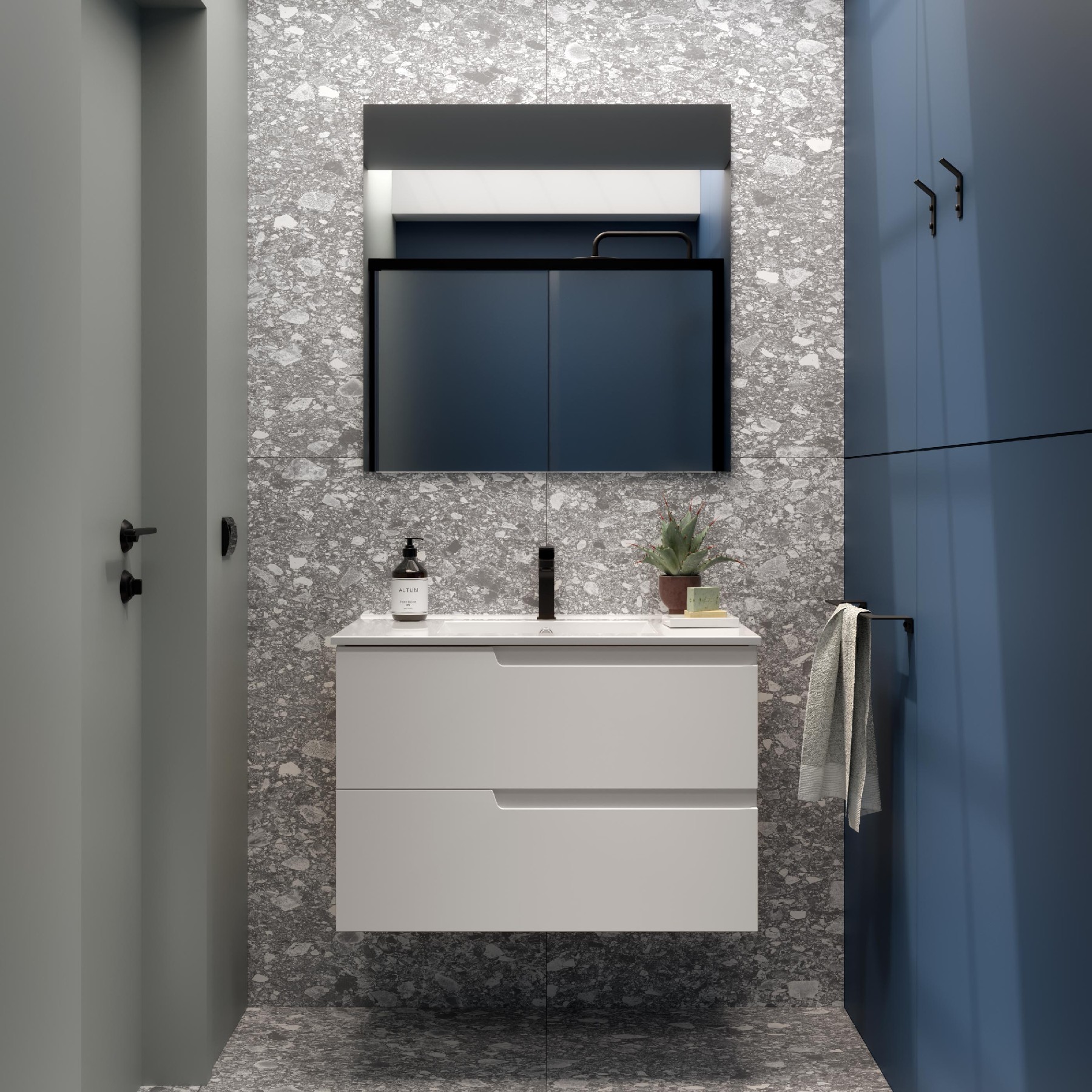 Salgar Vima 800 White Satin, alsószekrény+mosdó, 797x450x540 mm, cikksz.: 111755