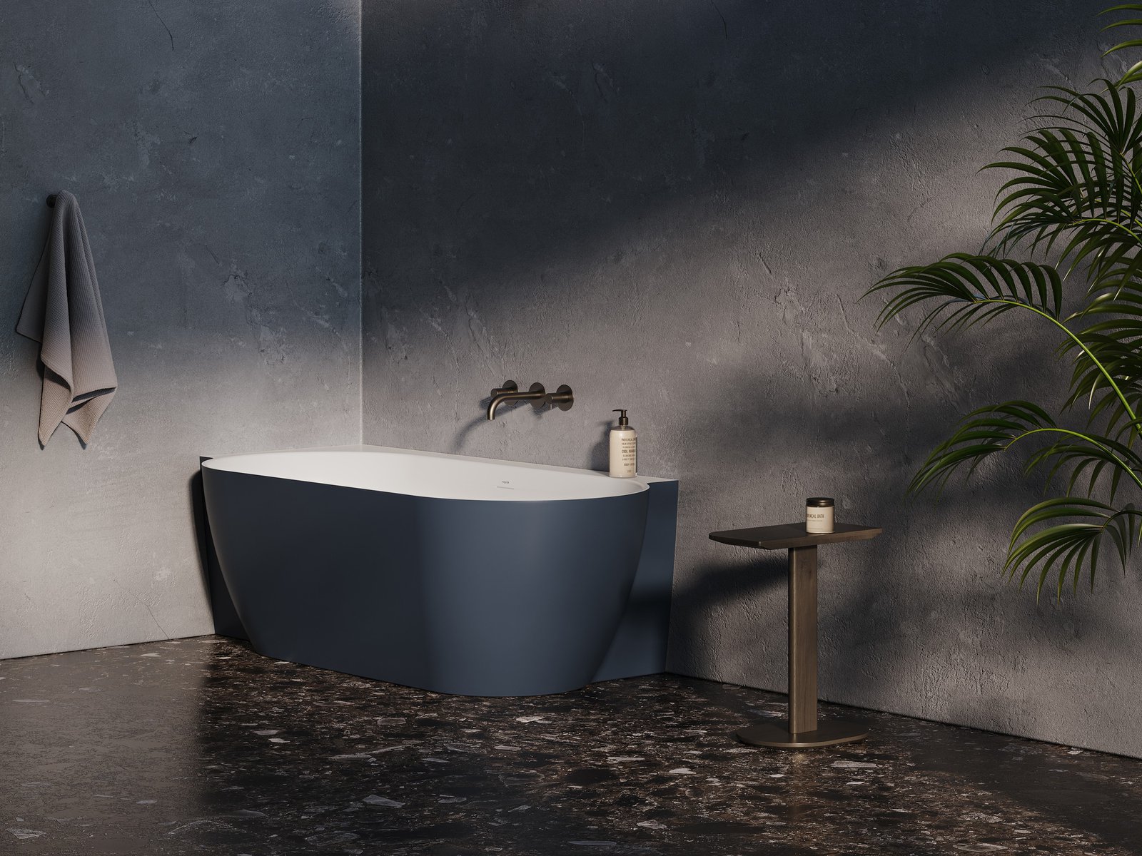 Ravak Freedom Corner II TEC akrilkád, 175×86 cm, balos, akrilkád, Deepsea Blue/fehér, fehér/fekete/króm lefolyó, CC91400000