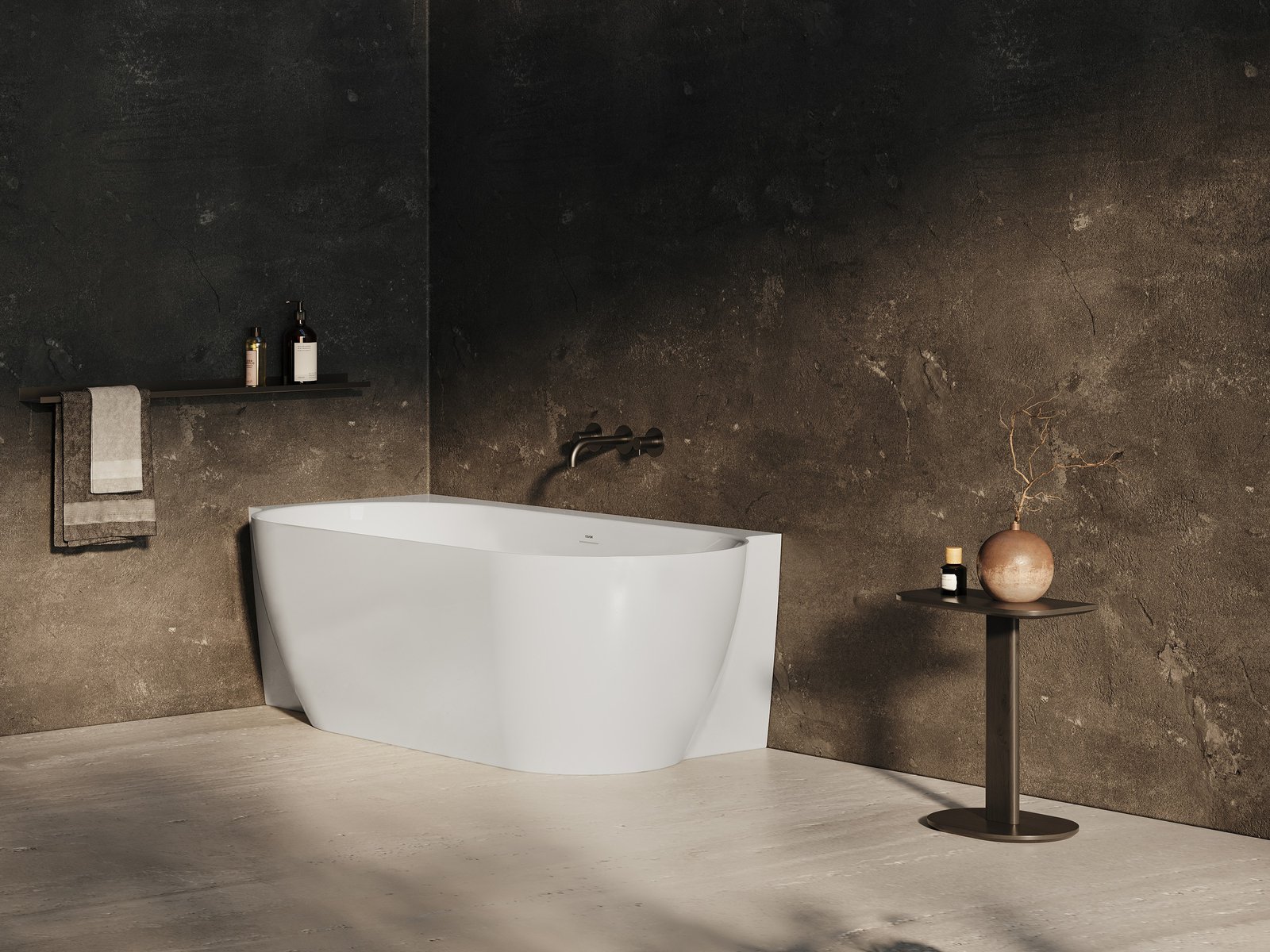 Ravak Freedom Corner II TEC akrilkád,175×86 cm, balos, Fehér, fehér/fekete/króm lefolyó, CC91000000