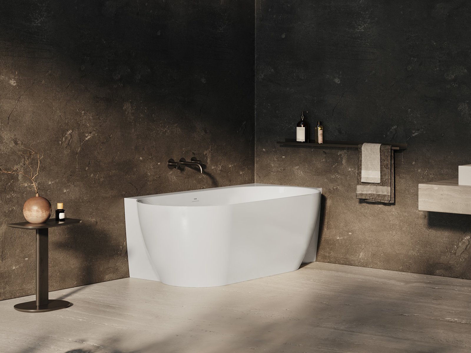 Ravak Freedom Corner II TEC akrilkád,175×86 cm, jobbos, Fehér, fehér/fekete/króm lefolyó, CC81000000